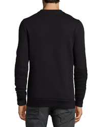 Helmut Lang Long Sleeve Quilted Front Sweatshirt Black
