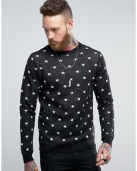 Asos Merino Blend Sweater With Stars