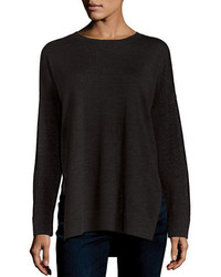 Eileen Fisher Merino Boxy Side Slit Sweater