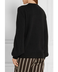 Michael Kors Michl Kors Collection Split Cuff Cashmere Sweater Black