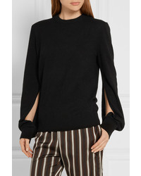 Michael Kors Michl Kors Collection Split Cuff Cashmere Sweater Black