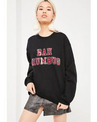 Missguided Black Bah Humbug Christmas Sweatshirt