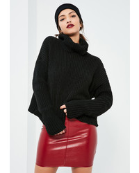 Missguided Black Chunky Turtle Neck Sweater