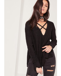 Missguided Harness Front Sweater Black