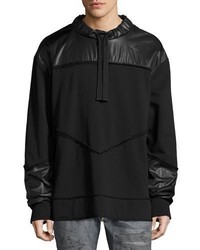 Diesel Mixed Media Sweatshirt Jacket Black