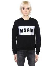 MSGM Reflective Logo Cotton Jersey Sweatshirt