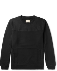 Folk Panelled Cotton Twill And Loopback Cotton Jersey Sweatshirt