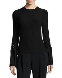 3.1 Phillip Lim Pleated Cuff Ribbed Pullover
