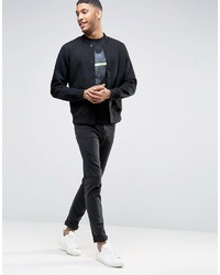 Paul Smith Ps By Sweatshirt With Bomber Collar In Regular Fit Black