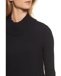 Ming Wang Ribbed Asymmetrical Sweater