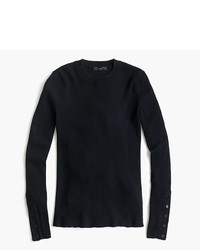 J.Crew Ribbed Sweater With Snap Sleeves