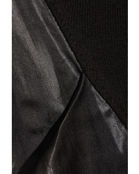 Clu Satin Paneled Cotton Jersey Sweatshirt Black