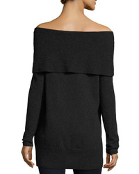 Joie Sibel Fold Over Tunic Sweater Black
