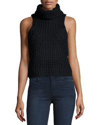 Bishop + Young Sleeveless Cowl Neck Sweater Black