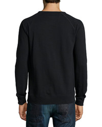 John Varvatos Star Usa Solid Raglan Sleeve Knit Sweatshirt Black