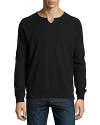 John Varvatos Star Usa Solid Raglan Sleeve Knit Sweatshirt Black