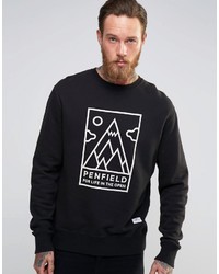 Penfield Sweatshirt With Peaks Print In Black