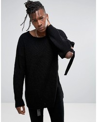 Asos Textured Sweater With Strap Details