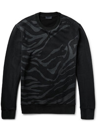Lanvin Zebra Print Loopback Cotton Jersey Sweatshirt