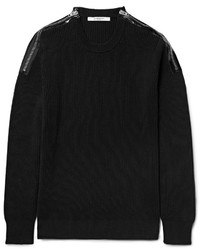 Givenchy Zip Detailed Ribbed Cotton Sweater