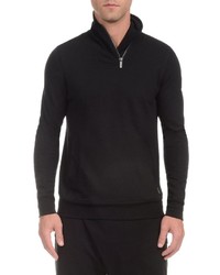 2xist Zip Shawl Collar Pullover Sweatshirt Black