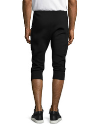 Helmut Lang 3d Logo Cropped Jogger Pants Black