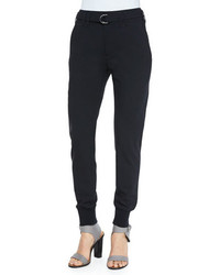 Vince Belted Wool Jogger Pants