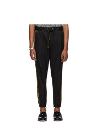 Dolce and Gabbana Black And Gold Embroidered Drawstring Trousers