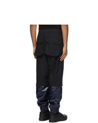 JERIH Black And Navy Zip Off Lounge Pants