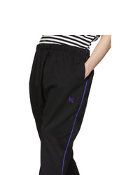 Needles Black And Purple Zipped Lounge Pants