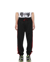 Palm Angels Black And Red Side Tape Lounge Pants