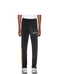 Palm Angels Black And White Chenille Track Pants