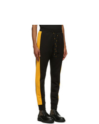 Fendi Black And Yellow Logo Lounge Pants