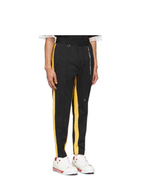 Mastermind World Black And Yellow Tucked Track Pants