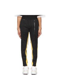 Mastermind World Black And Yellow Tucked Track Pants