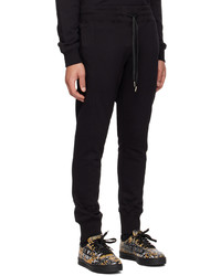 VERSACE JEANS COUTURE Black Bonded Lounge Pants