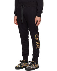 VERSACE JEANS COUTURE Black Bonded Lounge Pants