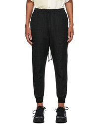 Song For The Mute Black Canvas Crinkled Tapered Lounge Pants