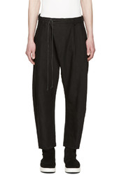 Attachment Black Cropped Drawstring Trousers