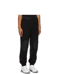 Song For The Mute Black Elasticated Knee Patch Lounge Pants