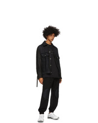 Song For The Mute Black Elasticated Knee Patch Lounge Pants