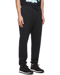 Ps By Paul Smith Black Flocked Happy Lounge Pants