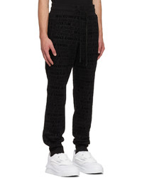 VERSACE JEANS COUTURE Black Flocked Lounge Pants