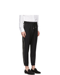 Dolce and Gabbana Black Jacquard Stripe Trousers