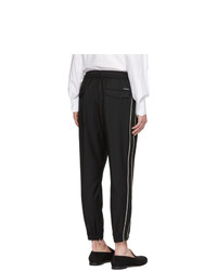 Dolce and Gabbana Black Jacquard Stripe Trousers