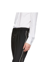 Dolce and Gabbana Black Jacquard Stripe Trousers