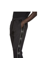 Valentino Black Jersey Logo Lounge Pants
