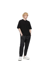 System Black Knee Patch Track Pants