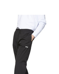 MSGM Black Nylon Track Pants