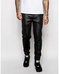 Asos Brand Skinny Joggers In Shiny Quilting